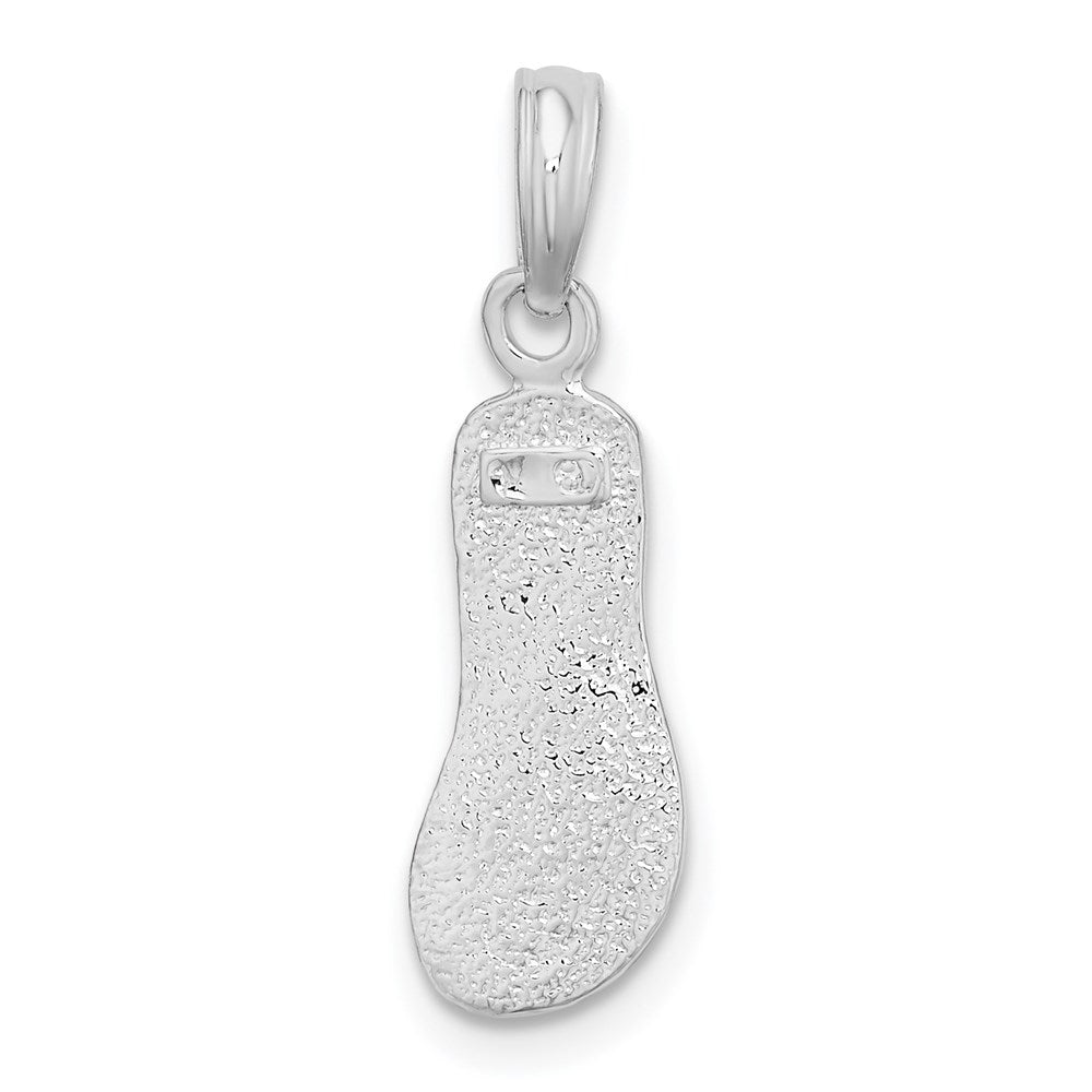 Million Charms 925 Sterling Silver Charm Pendant, Small Flip-Flop With High Polish Straps