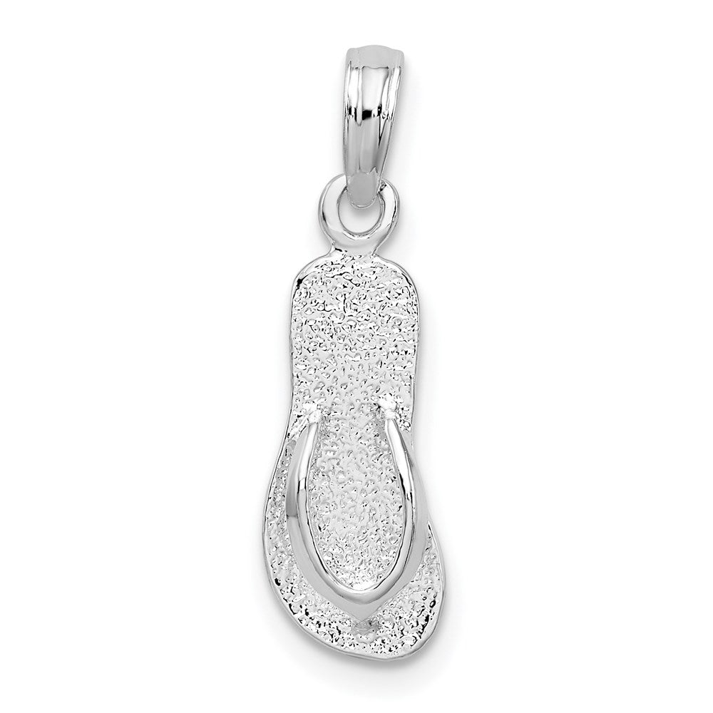 Million Charms 925 Sterling Silver Charm Pendant, Small Flip-Flop With High Polish Straps