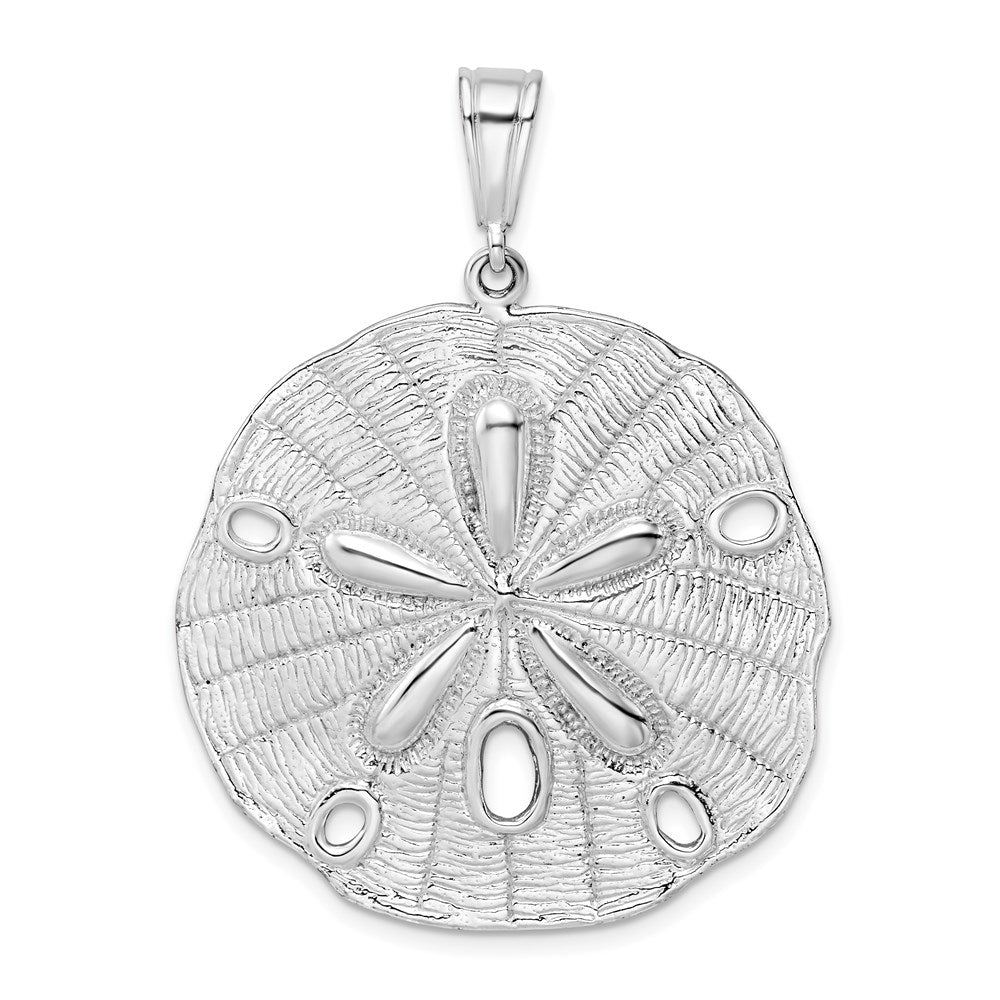 Million Charms 925 Sterling Silver Nautical Sea Life Charm Pendant, Large  Sand Dollar Pendant Textured & High Polish Center