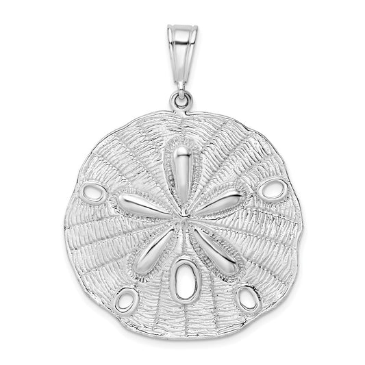 Million Charms 925 Sterling Silver Nautical Sea Life Charm Pendant, Large  Sand Dollar Pendant Textured & High Polish Center