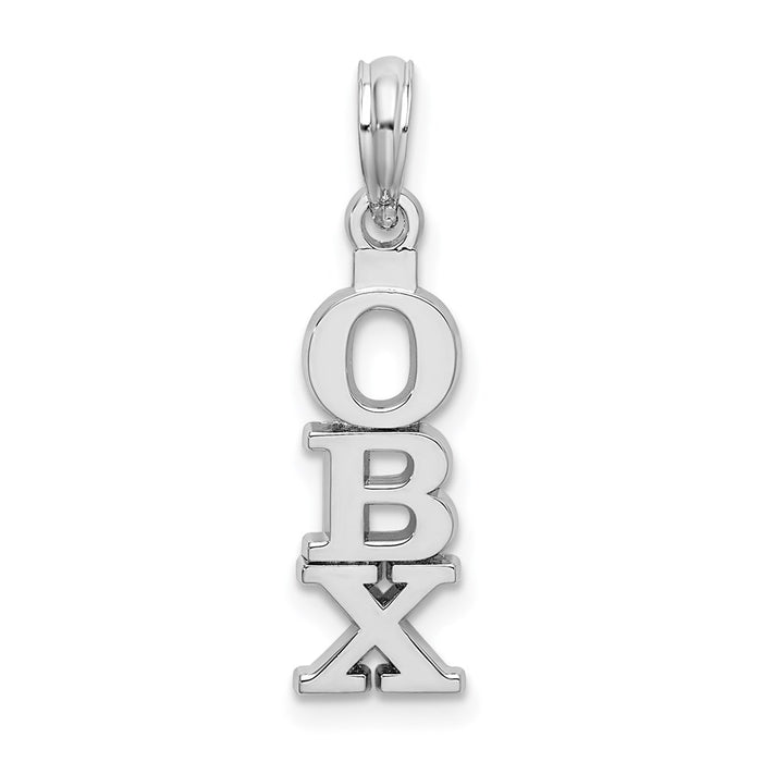 Million Charms 925 Sterling Silver Travel Charm Pendant, Small Box - Vertical, High Polish - Outer Banks