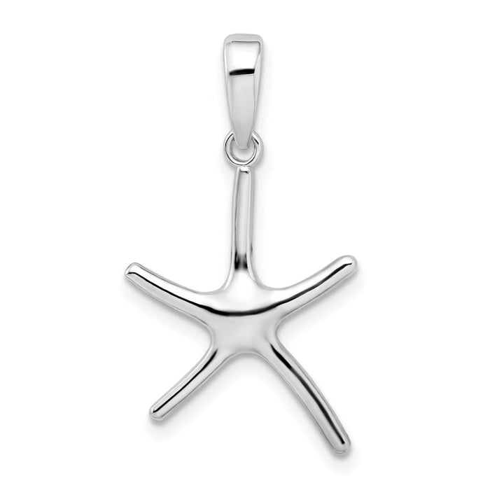 Million Charms 925 Sterling Silver Sea Life Nautical Charm Pendant, Small Dancing Starfish With Bail