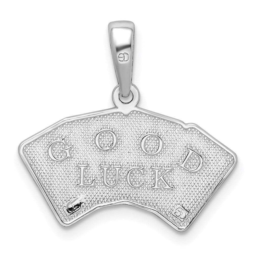 Million Charms 925 Sterling Silver Charm Pendant, Small Playing Cards With 4 Aces Spread, Good Luck