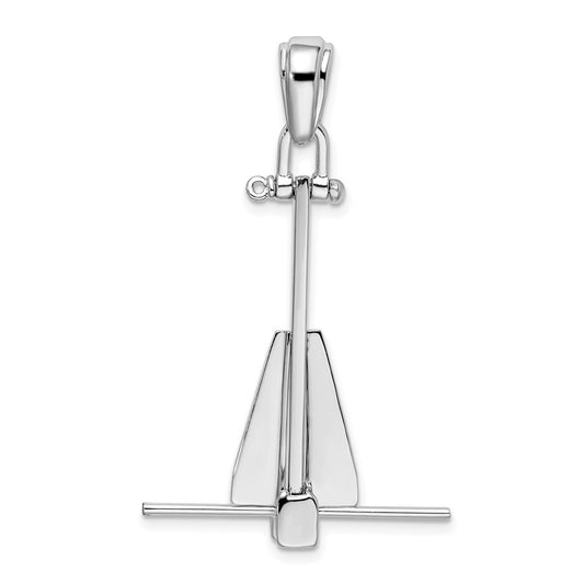 Million Charms 925 Sterling Silver Nautical  Charm Pendant, 3-D Danforth Anchor, Moveable