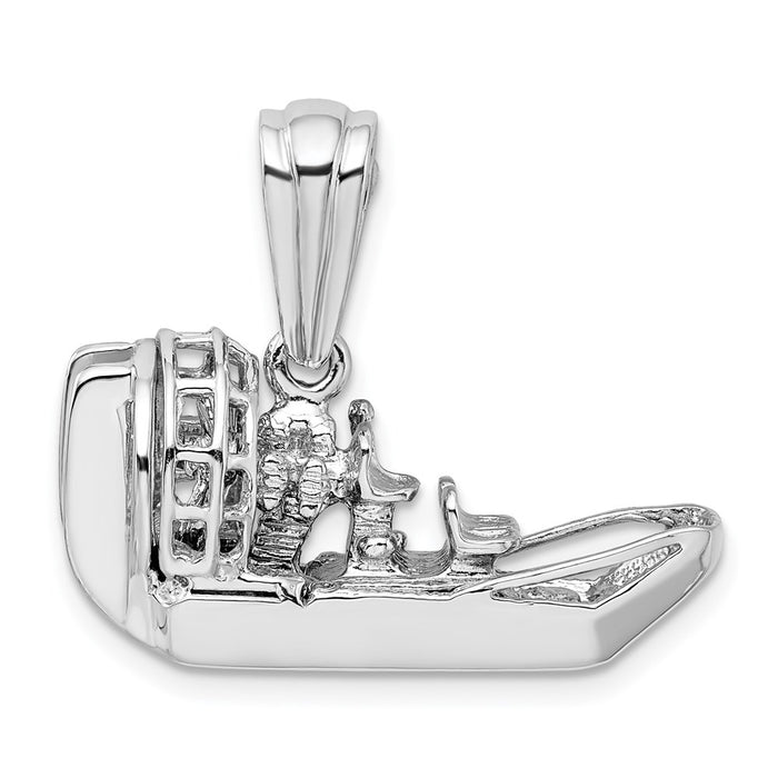 Million Charms 925 Sterling Silver Charm Pendant, Large 3-D Airboat