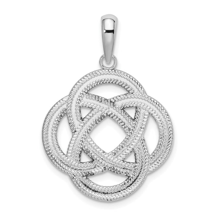 Million Charms 925 Sterling Silver Charm Pendant, Large Celtic Eternity Knot Circle Pendant, Cut-Out