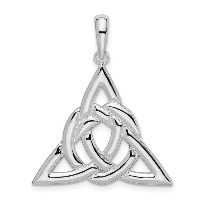 Million Charms 925 Sterling Silver Charm Pendant, Large Celtic Trinity Knot Pendant, Cut-Out