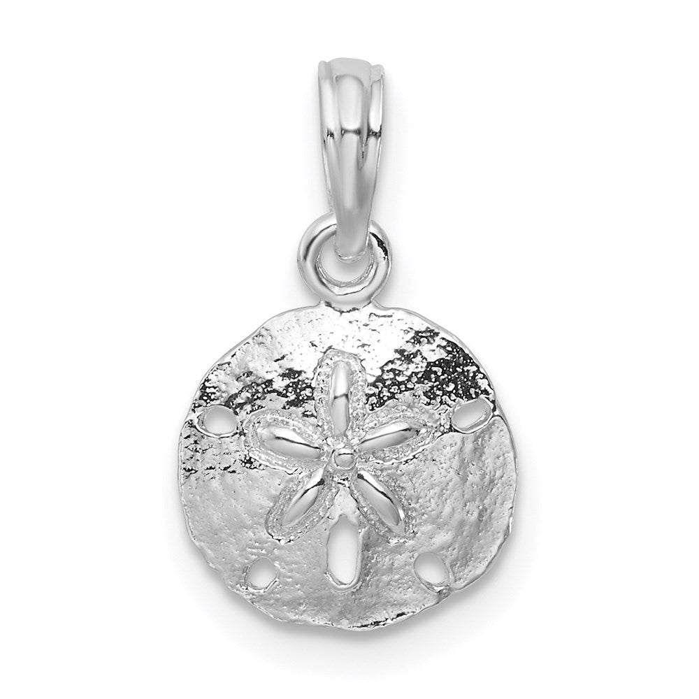 Million Charms 925 Sterling Silver Nautical Sea Life  Charm Pendant, Small Sand Dollar, High Polish