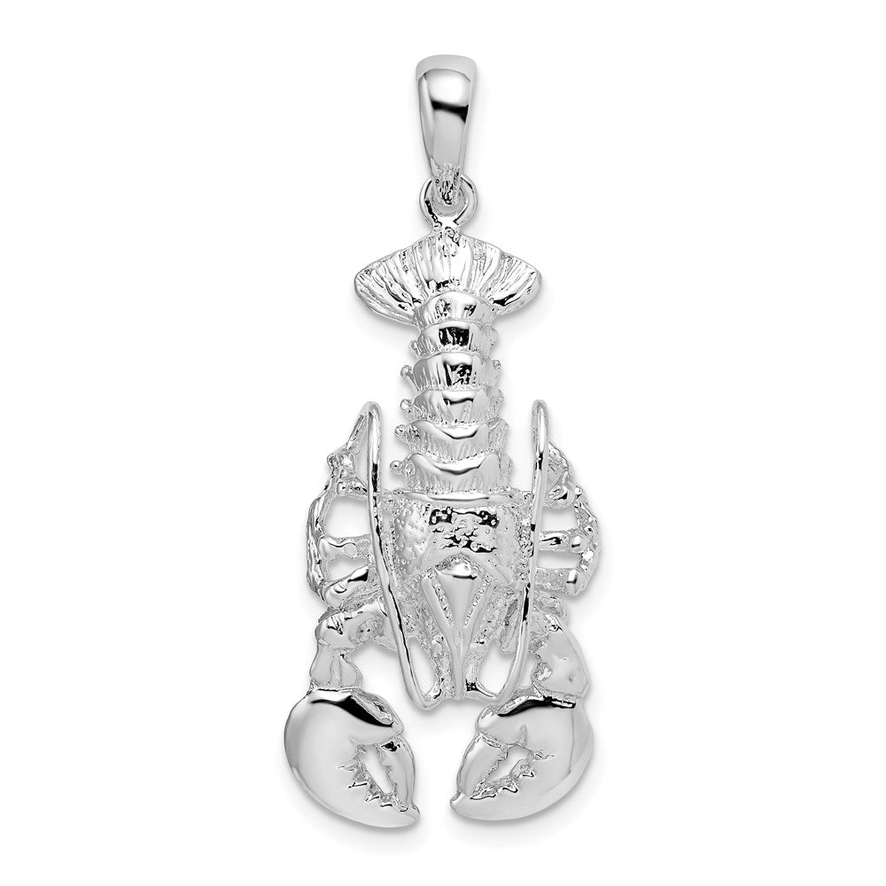 Million Charms 925 Sterling Silver Animal Sea Life  Charm Pendant, Moveable Lobster, 2-D