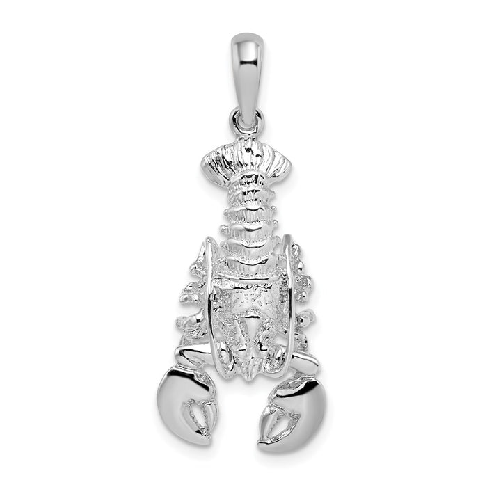 Million Charms 925 Sterling Silver Animal Sea Life  Nautical Sea Life Charm Pendant, Moveable Lobster, 2-D