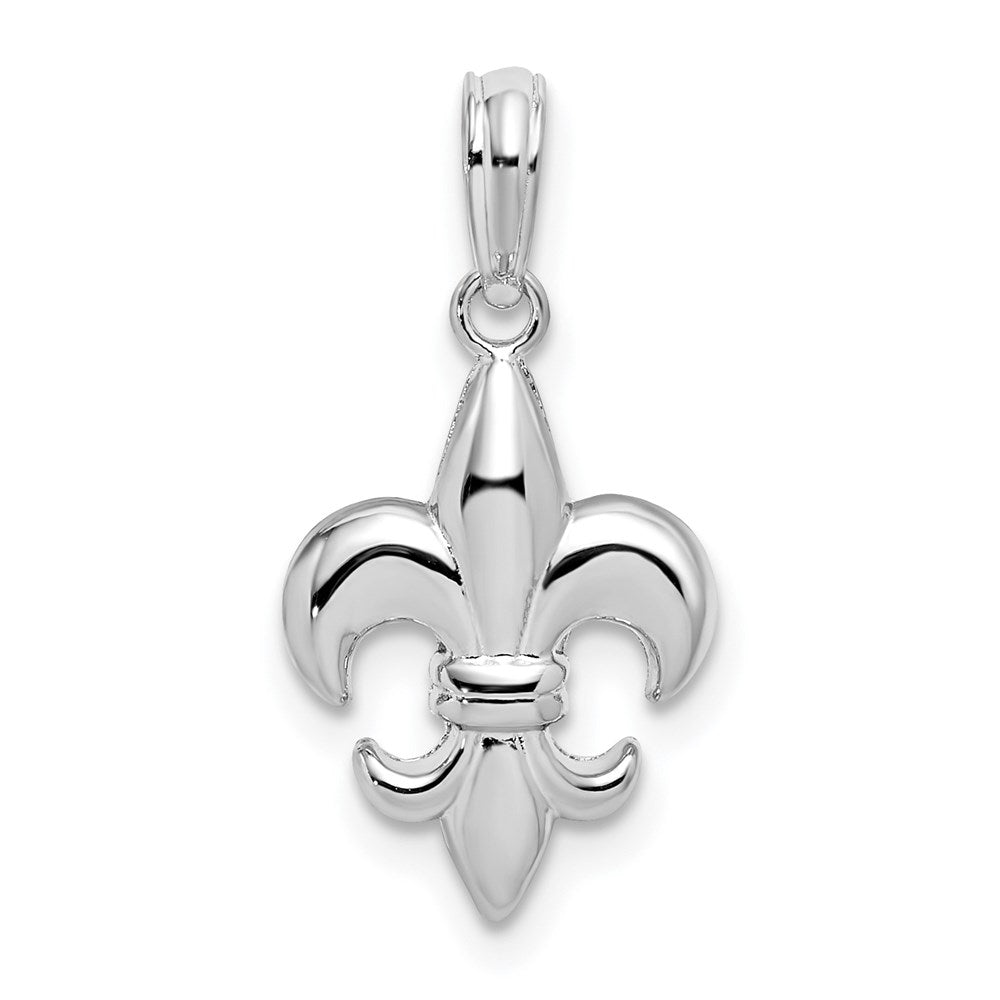 Million Charms 925 Sterling Silver Charm Pendant, Small  Fleur-De-Lis Pendant, Small 2-D