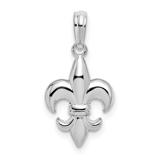 Million Charms 925 Sterling Silver Charm Pendant, Small  Fleur-De-Lis Pendant, Small 2-D