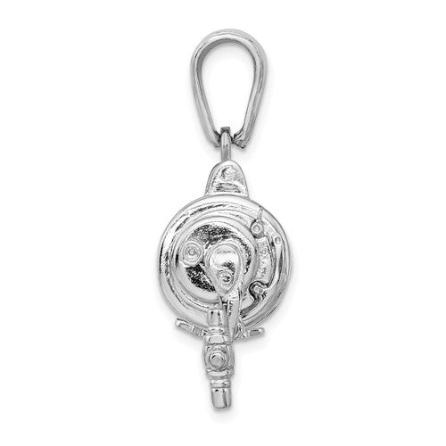 Million Charms 925 Sterling Silver Sea Life Nautical Charm Pendant, Large 3-D Fishing Reel, Moveable