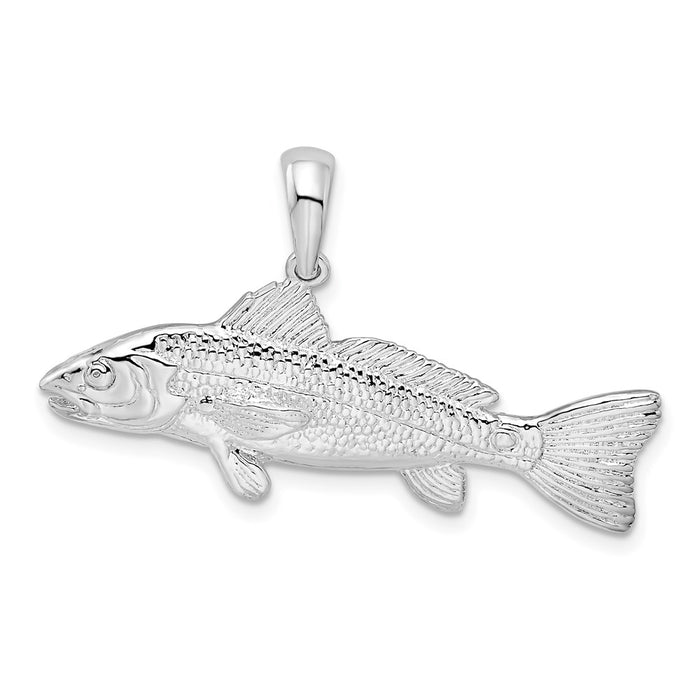 Million Charms 925 Sterling Silver Sea Life Nautical Charm Pendant, Large 3-D Red Fish