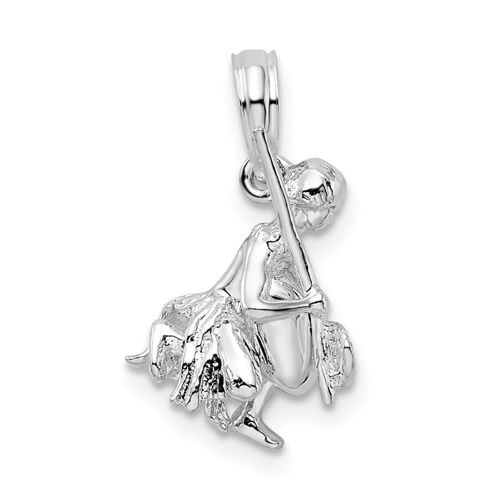 Million Charms 925 Sterling Silver Charm Pendant, 3-D Island Warrior Dancer