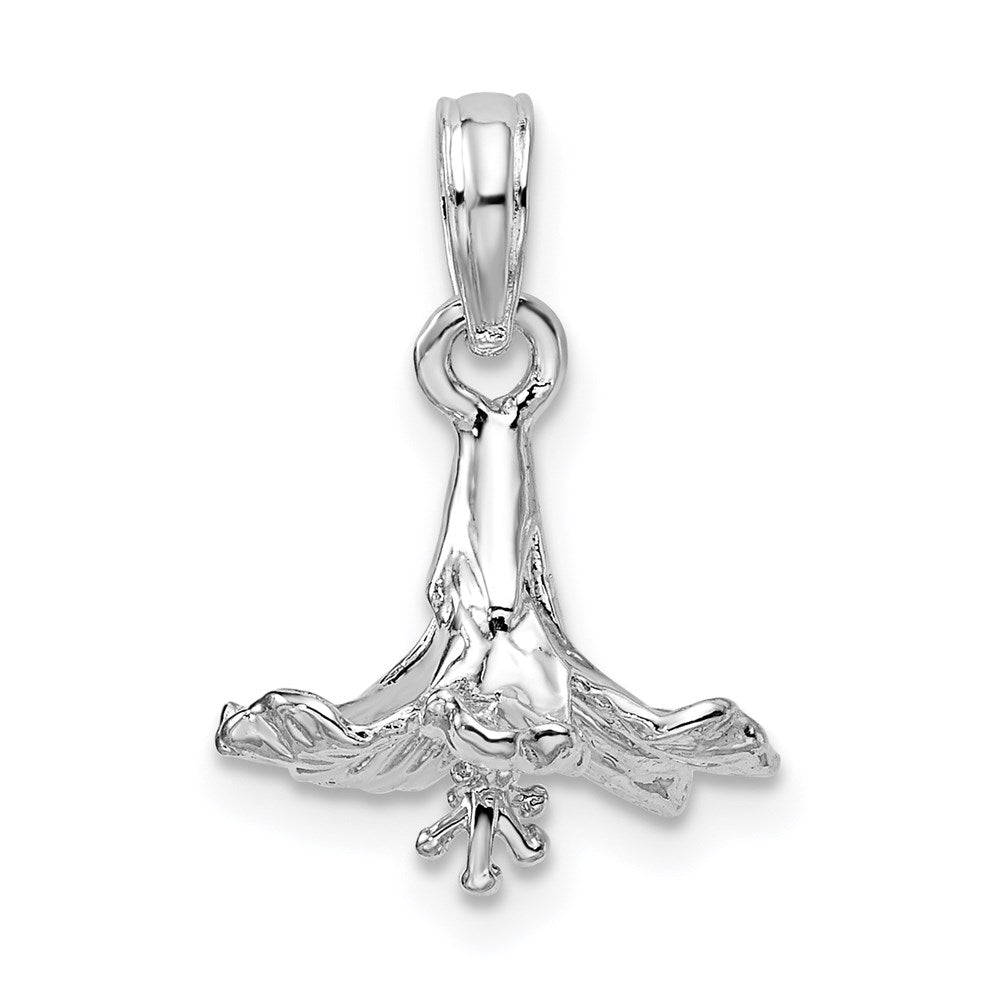 Million Charms 925 Sterling Silver Charm Pendant, 3-D Hibiscus Flower, High Polish