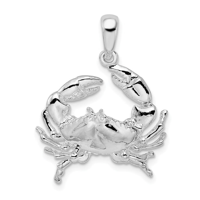Million Charms 925 Sterling Silver Nautical Sea Life  Charm Pendant, Stone Crab 2-D
