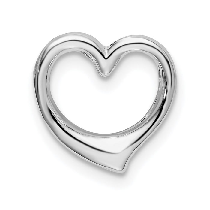 Million Charms 925 Sterling Silver Charm Pendant, Small 3-D Floating Heart, Solid