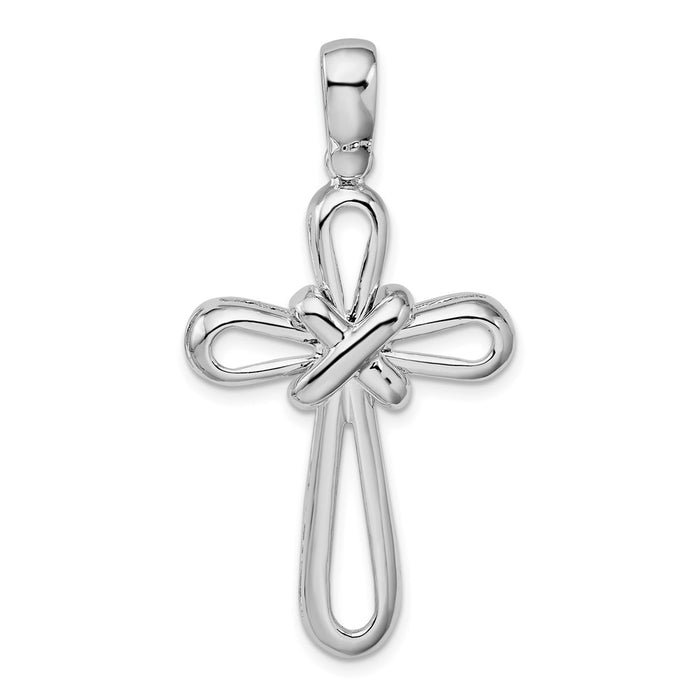 Million Charms 925 Sterling Silver Religious Charm Pendant, Figure Eight Cross  & X Center