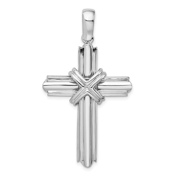 Million Charms 925 Sterling Silver Religious Charm Pendant, Cross  with X Center