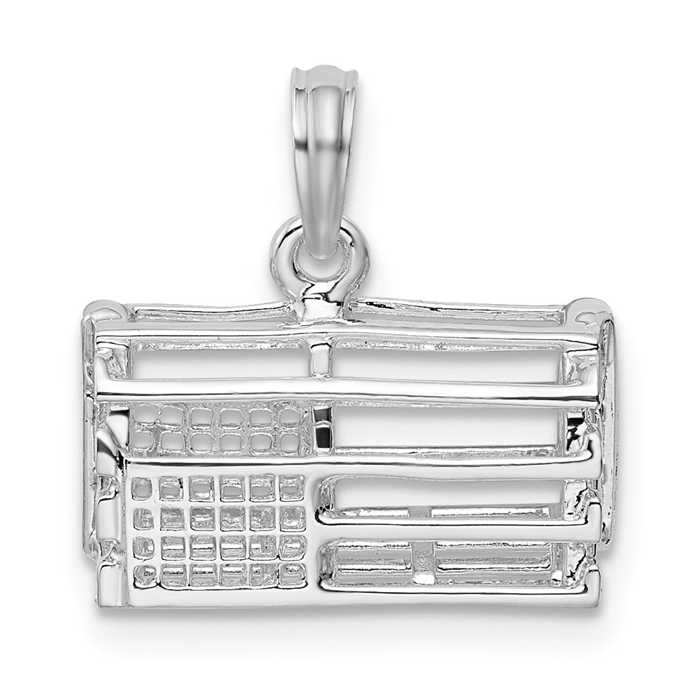 Million Charms 925 Sterling Silver Animal Sea Life  Charm Pendant, 3-D Lobster Trap Empty