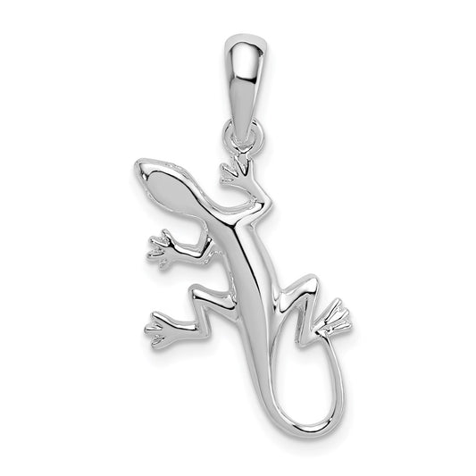 Million Charms 925 Sterling Silver Animal Charm Pendant, Gecko Pendant , High Polish & 2-D