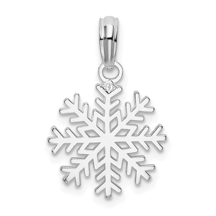 Million Charms 925 Sterling Silver Charm Pendant, Small 3-D Snowflake Pendant, Small Cut-Out