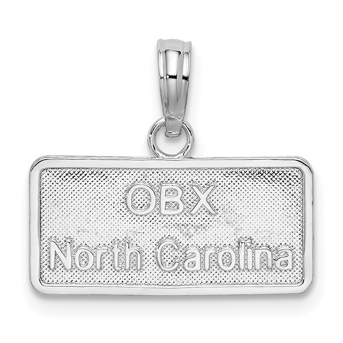 Million Charms 925 Sterling Silver Travel Charm Pendant, Small Box North Carolina License Plate