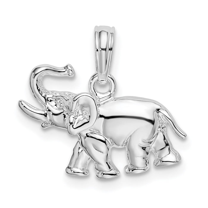 Million Charms 925 Sterling Silver Charm Pendant, Small Elephant Profile Pendant, Small 2-D & High Polish Catalog Error