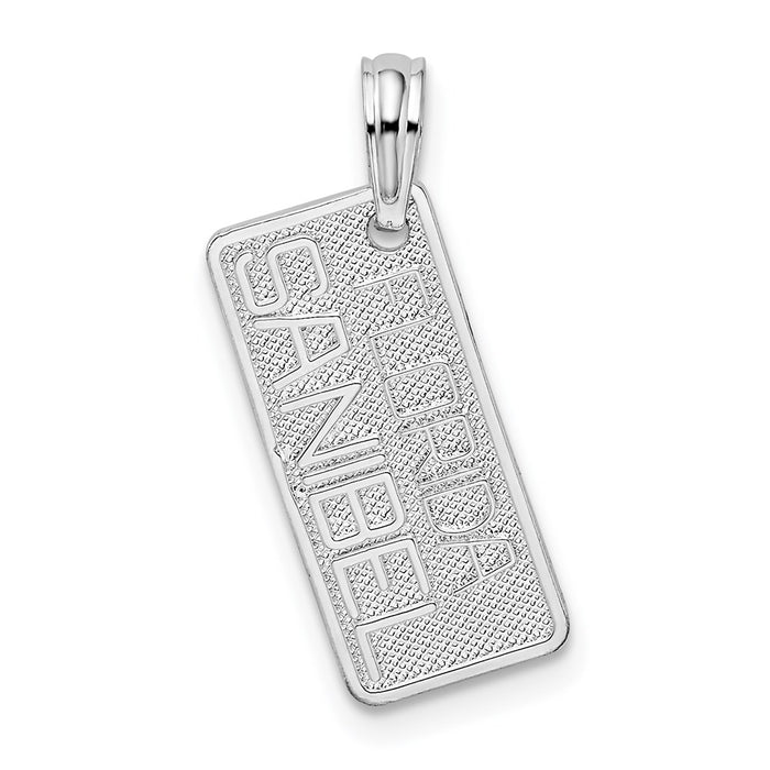 Million Charms 925 Sterling Silver Travel Charm Pendant, Small  FL Sanibel License Plate, Textured