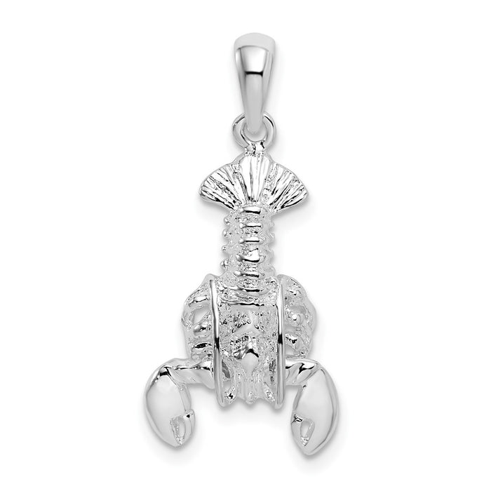 Million Charms 925 Sterling Silver Animal Sea Life  Charm Pendant, Moveable Lobster, 2-D