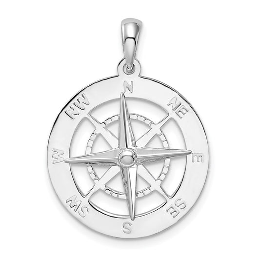 Million Charms 925 Sterling Silver Charm Pendant, Nautical Compass