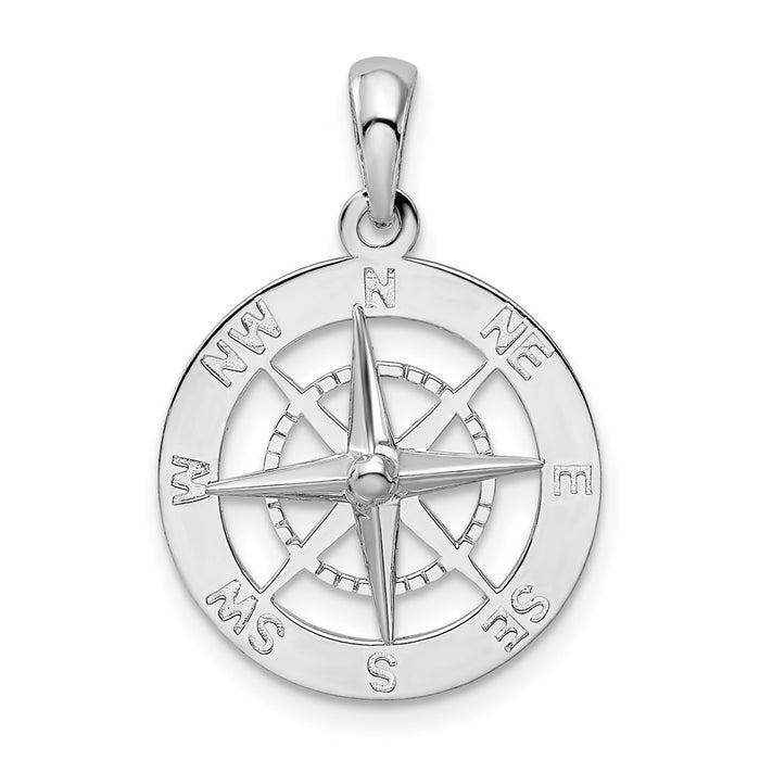 Million Charms 925 Sterling Silver Charm Pendant, Nautical Compass