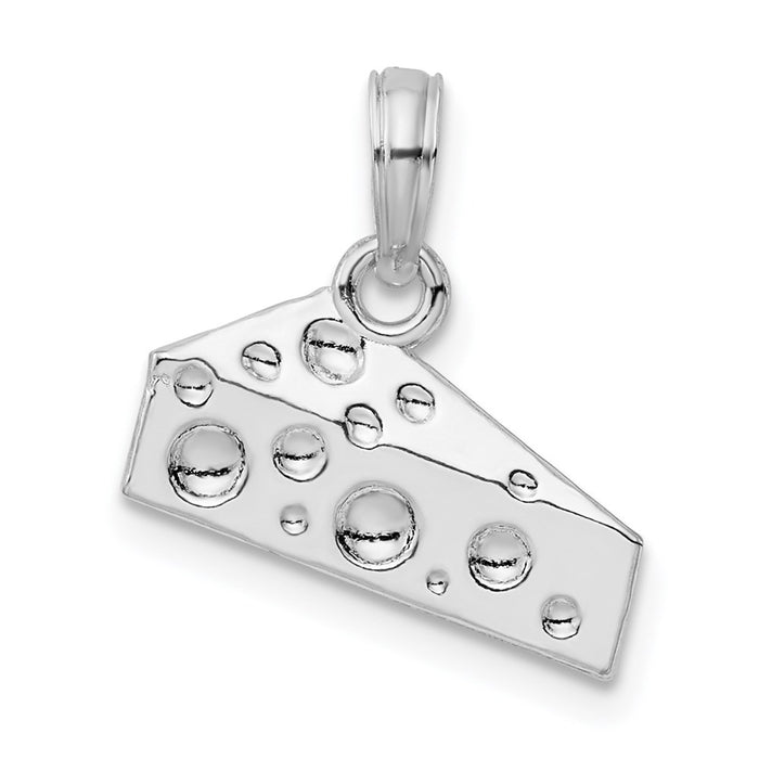 Million Charms 925 Sterling Silver Charm Pendant, Cheese Wedge, 2-D