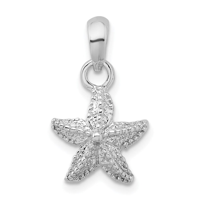 Million Charms 925 Sterling Silver Sea Life Nautical Charm Pendant, Starfish Pendant, 2-D