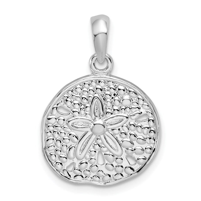 Million Charms 925 Sterling Silver Charm Pendant, Sand Dollar Pendant, 2-D & Cut-Out Notches
