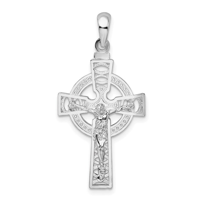 Million Charms 925 Sterling Silver Religious Charm Pendant, Celtic Crucifix with Eternity Circle