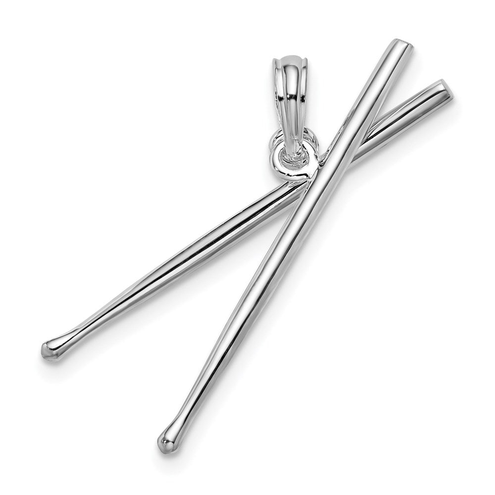 Million Charms 925 Sterling Silver Charm Pendant, 3-D Drum Sticks, Moveable
