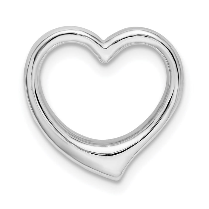 Million Charms 925 Sterling Silver Charm Pendant, 3-D Floating Heart, Solid