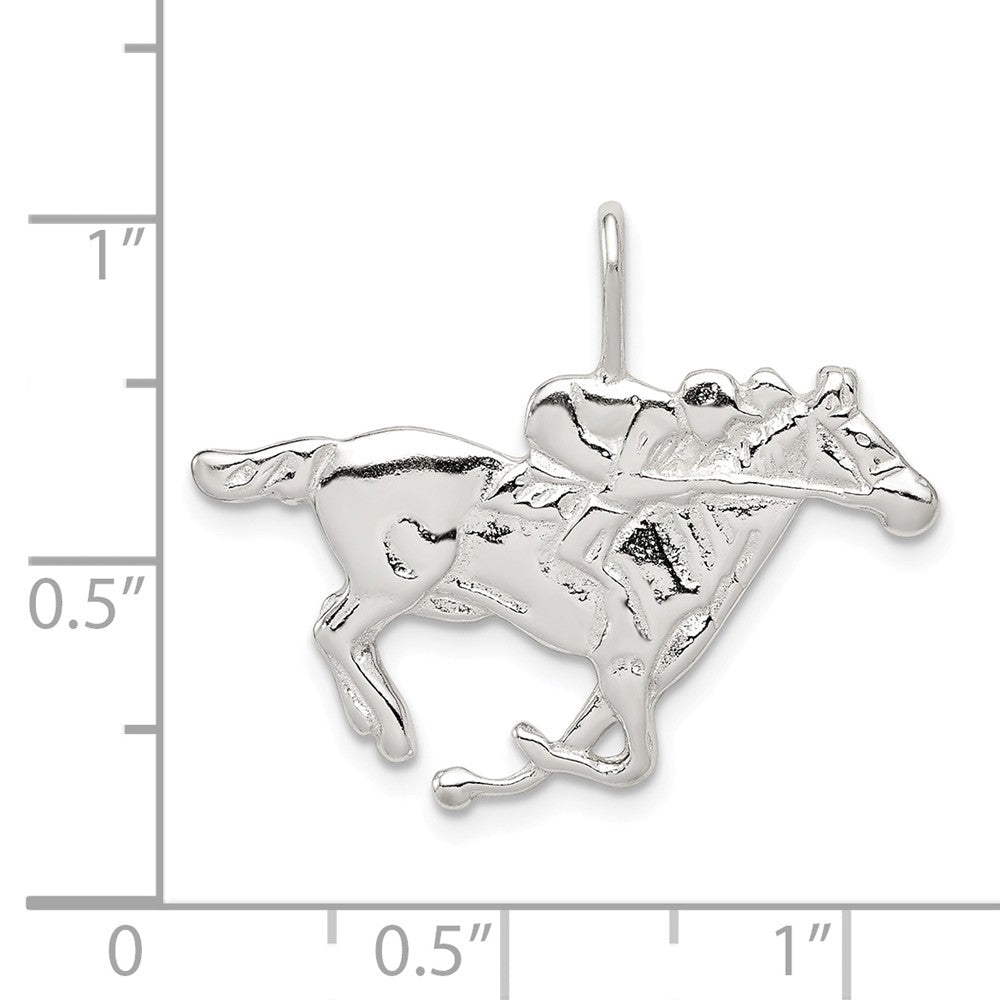 Million Charms 925 Sterling Silver Race Horse Charm