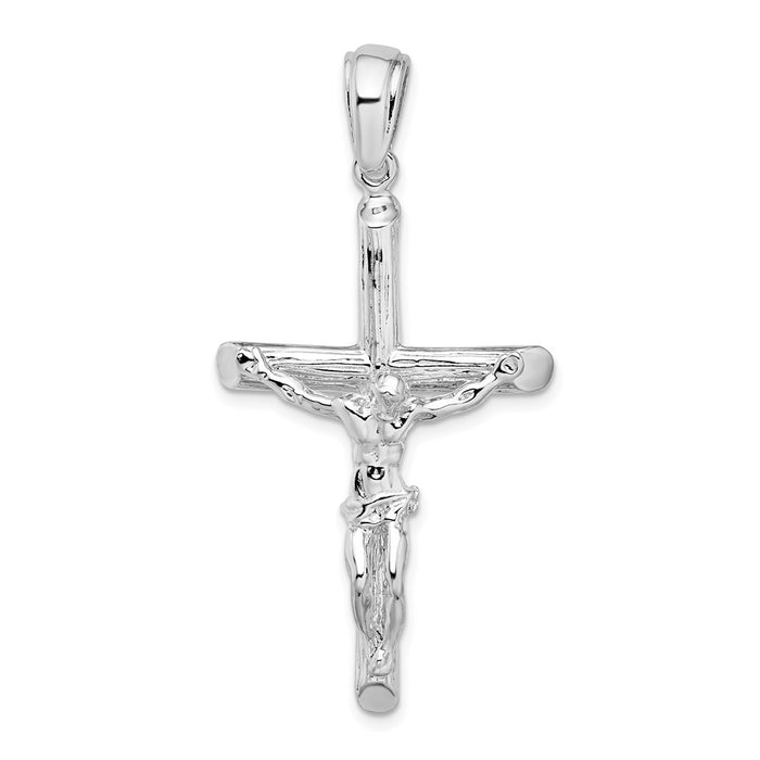 Million Charms 925 Sterling Silver Religious  Charm Pendant, Crucifix On Textured Cross