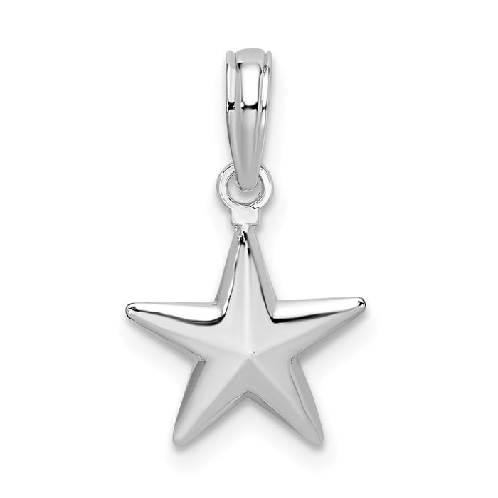 Million Charms 925 Sterling Silver Charm Pendant, Small 3-D Nautical Star