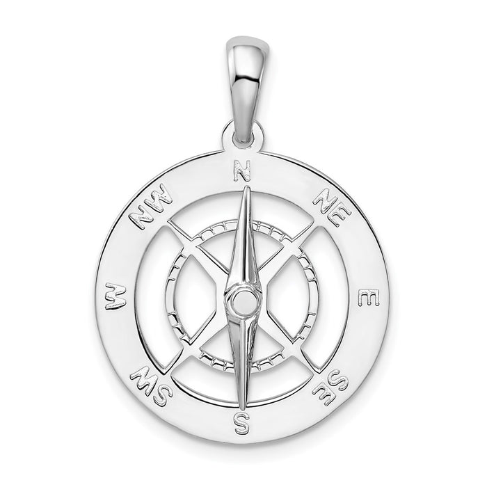 Million Charms 925 Sterling Silver Charm Pendant, Nautical Compass  with Moveable Needle
