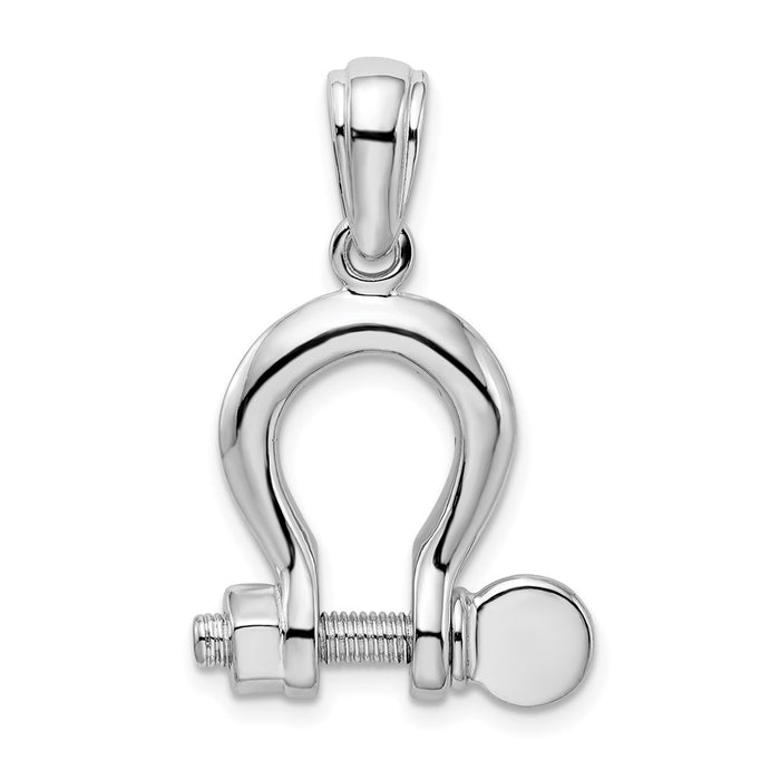 Million Themes 925 Sterling Silver Charm Pendant, 3-D Large Shackle Link Screw