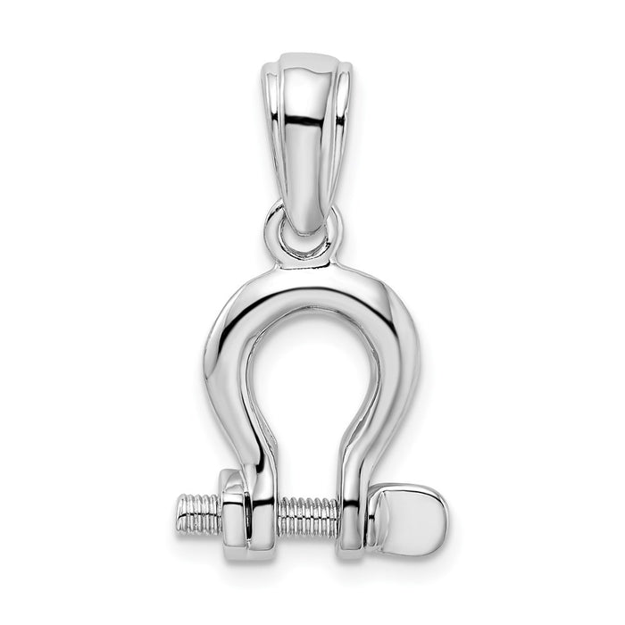 Million Charms 925 Sterling Silver Charm Pendant, 3-D Medium Shackle Link Screw
