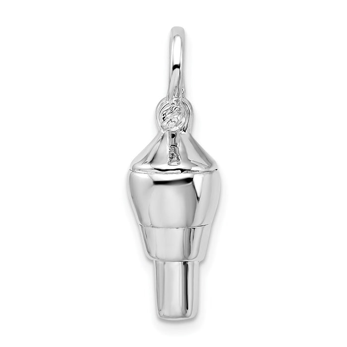 Million Charms 925 Sterling Silver Charm Pendant, Large Swivel Pendant with Shackle Bail, 3-D