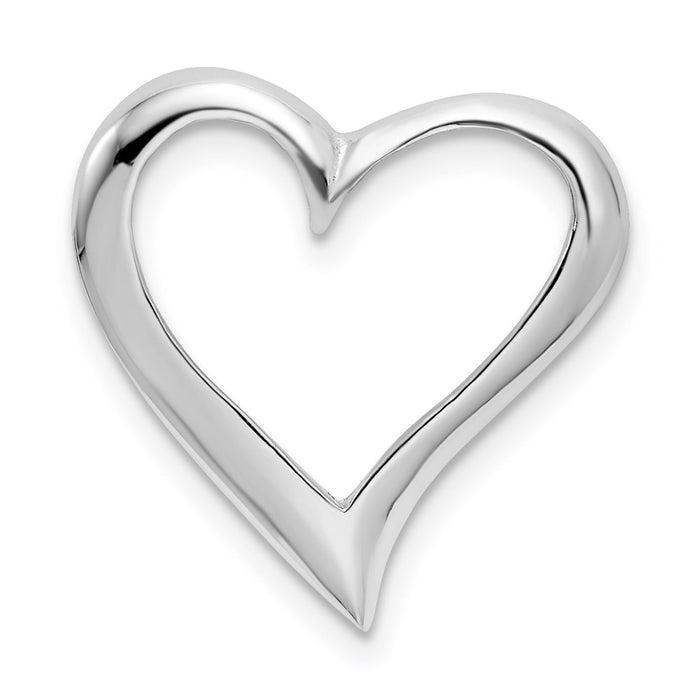 Million Charms 925 Sterling Silver Charm Pendant, Small Larger Floating Heart, 2-D