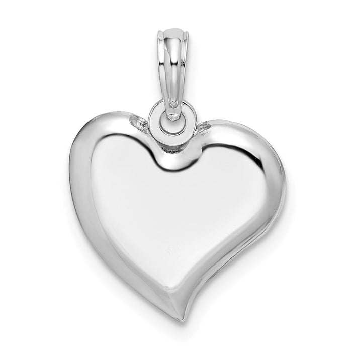 Million Charms 925 Sterling Silver Charm Pendant, Teardrop Heart, 2-D & High Polish