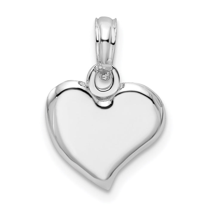Million Charms 925 Sterling Silver Charm Pendant, Small Teardrop Heart, 2-D & High Polish