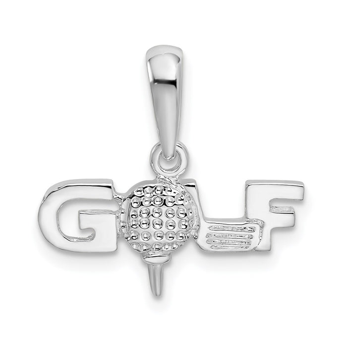 Million Charms 925 Sterling Silver Sports Charm Pendant, Small Golf Tee, 2-D & Textured
